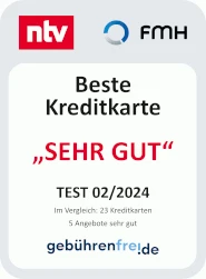 Testsiegel Gebührenfrei Kreditkarte